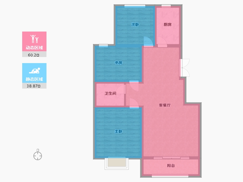 宁夏回族自治区-银川市-建博花园-100.00-户型库-动静分区