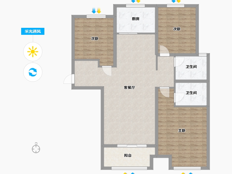 河北省-邢台市-樾公馆-110.00-户型库-采光通风