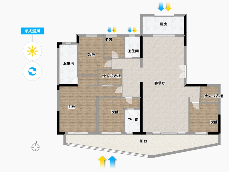 湖南省-长沙市-颐德公馆-200.00-户型库-采光通风