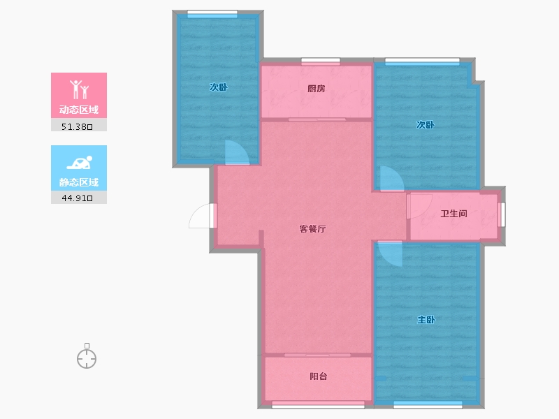 安徽省-合肥市-建业时光原著-87.00-户型库-动静分区