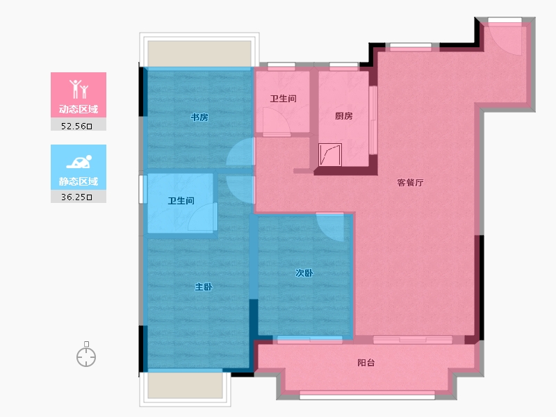 浙江省-嘉兴市-亭溪苑-79.00-户型库-动静分区