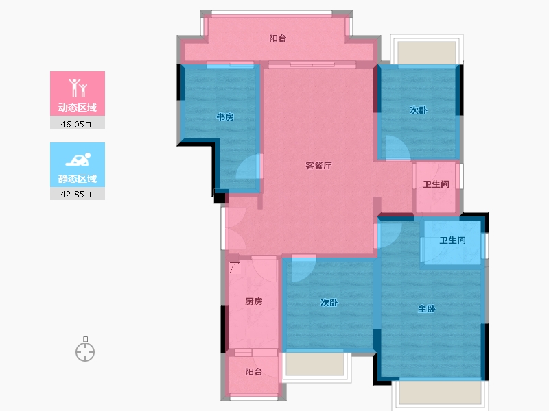 重庆-重庆市-棠悦府-82.46-户型库-动静分区