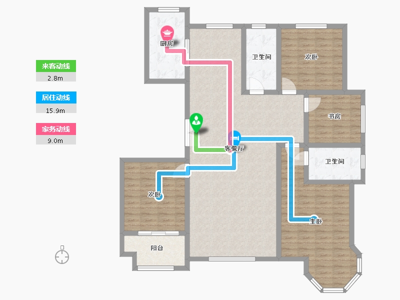 山东省-滨州市-九龙湖一号-144.00-户型库-动静线