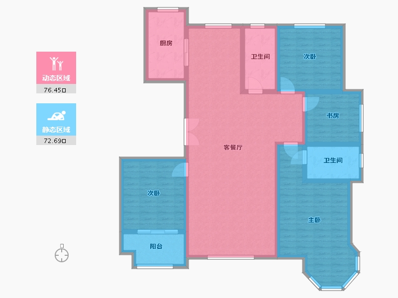 山东省-滨州市-九龙湖一号-144.00-户型库-动静分区