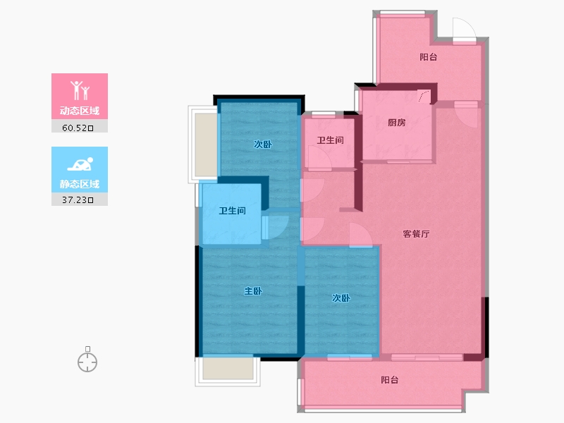 海南省-三亚市-保利碧桂园悦府-110.00-户型库-动静分区