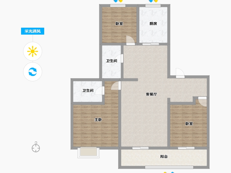 广东省-佛山市-招商悦府-130.00-户型库-采光通风