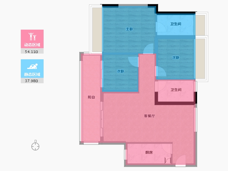 四川省-遂宁市-圣平澜岸-86.00-户型库-动静分区