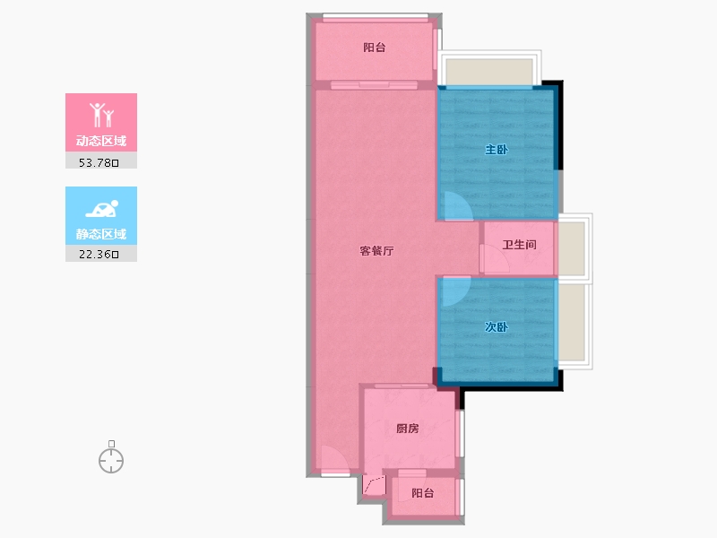 广东省-肇庆市-肇庆市端州区锦绣山河那片海-69.04-户型库-动静分区