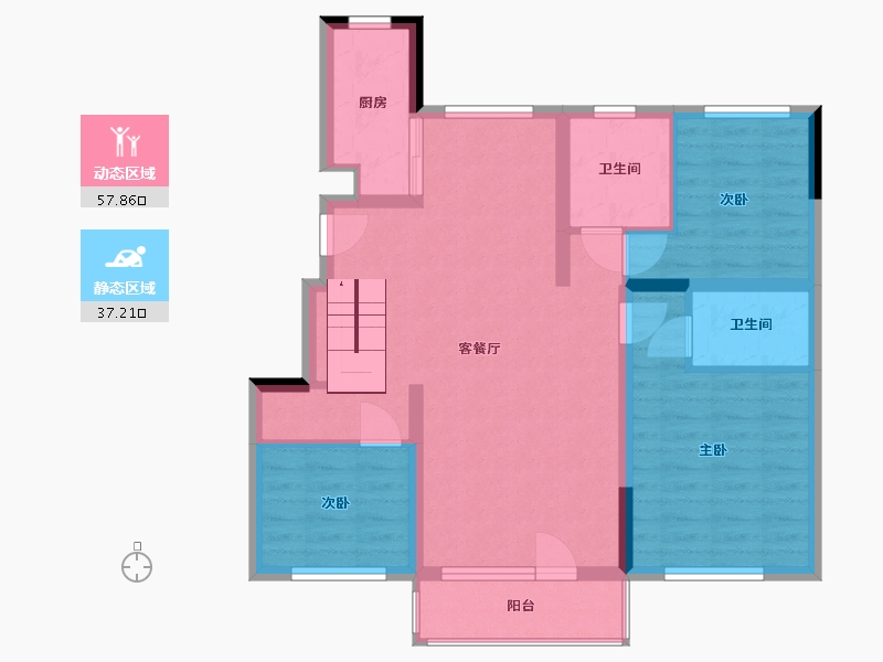 吉林省-吉林市-泊逸天玺甲第-128.14-户型库-动静分区