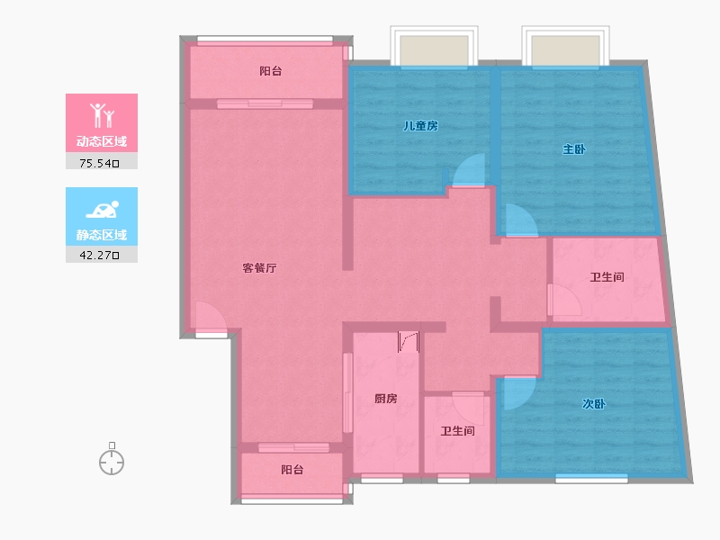 上海-上海市-新民旺苑(南桥运河北路)-130.00-户型库-动静分区