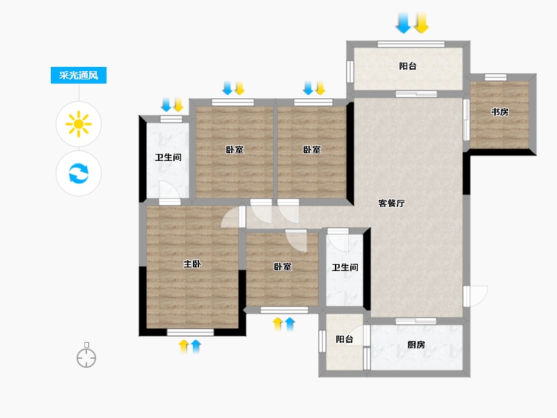 广西壮族自治区-桂林市-桂林彰泰滟澜山-108.00-户型库-采光通风