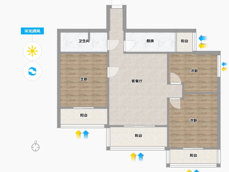 北京-北京市-石园北区-100.00-户型库-采光通风