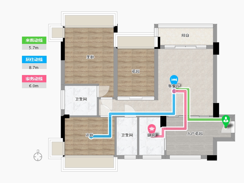 广东省-惠州市-风华丽都-89.00-户型库-动静线