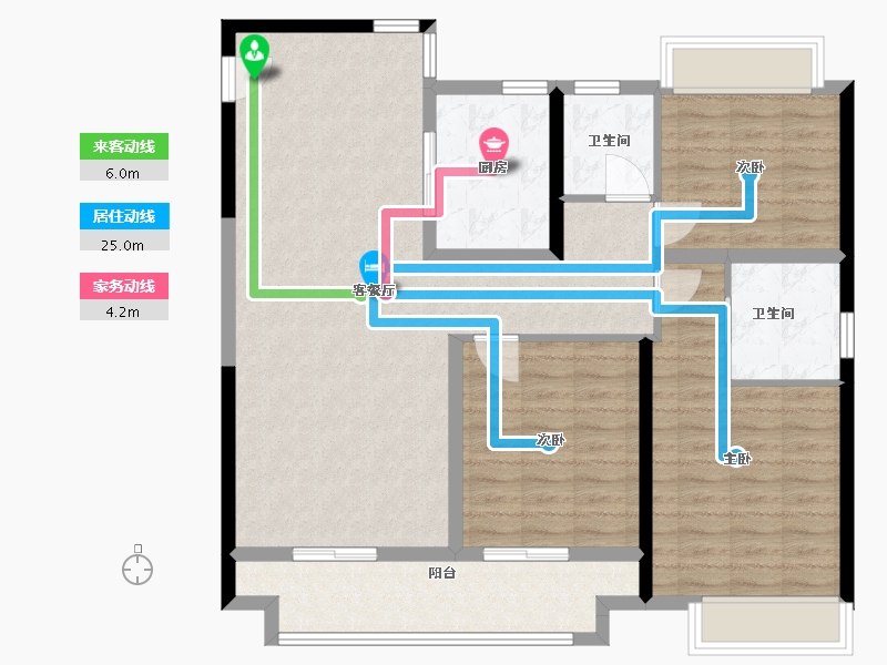 江苏省-徐州市-千禧城-107.00-户型库-动静线