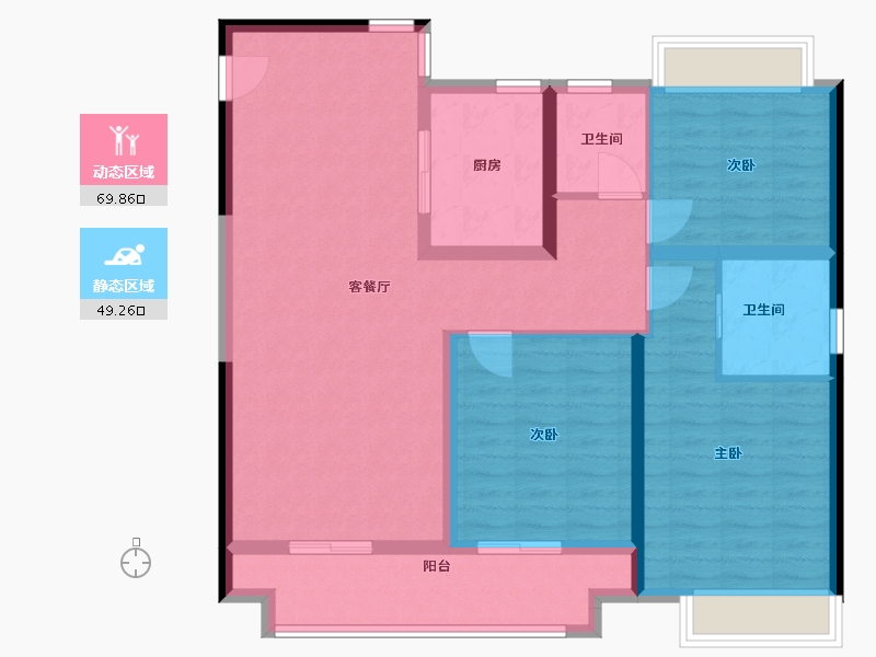 江苏省-徐州市-千禧城-107.00-户型库-动静分区