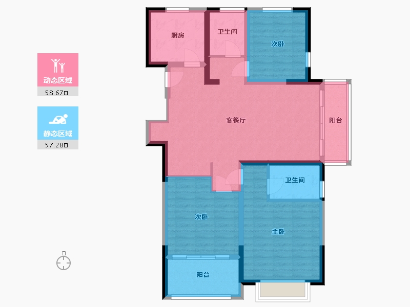 江苏省-连云港市-信安阅城-104.20-户型库-动静分区