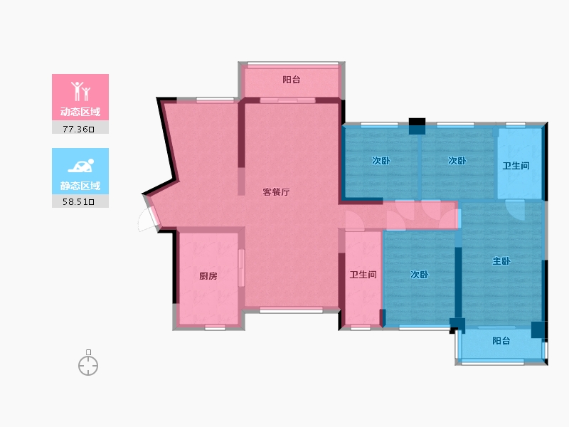 广东省-惠州市-惠阳星河丹堤-N区-110.00-户型库-动静分区