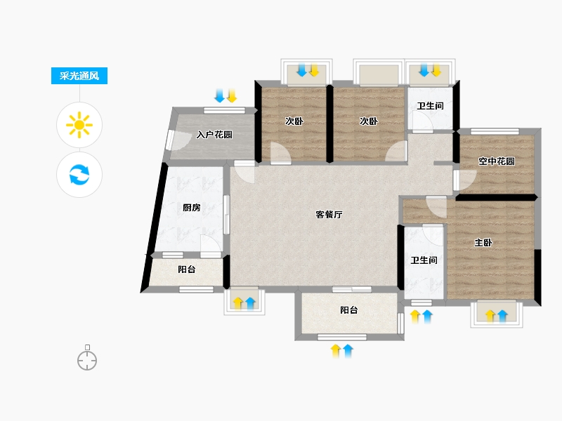 广东省-江门市-方圆云山诗意-86.00-户型库-采光通风