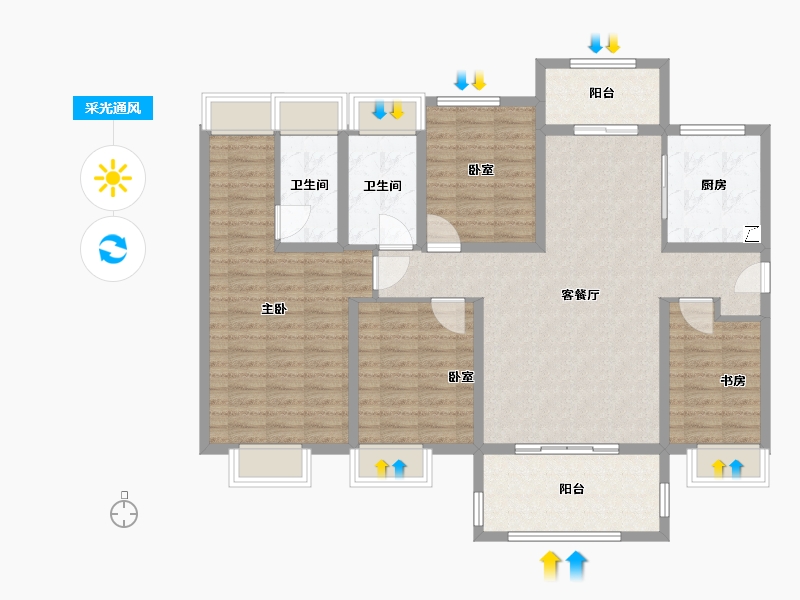 广西壮族自治区-来宾市-碧桂园-121.00-户型库-采光通风