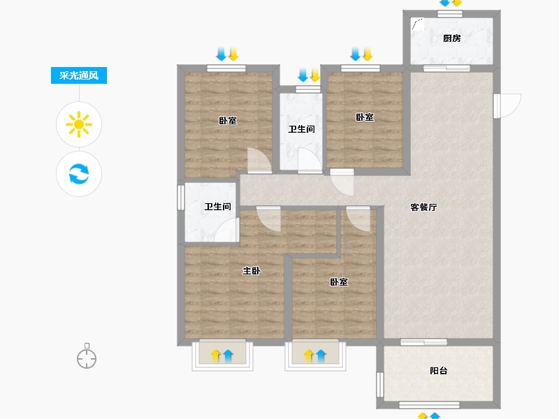 福建省-泉州市-中骏丽景府-100.01-户型库-采光通风