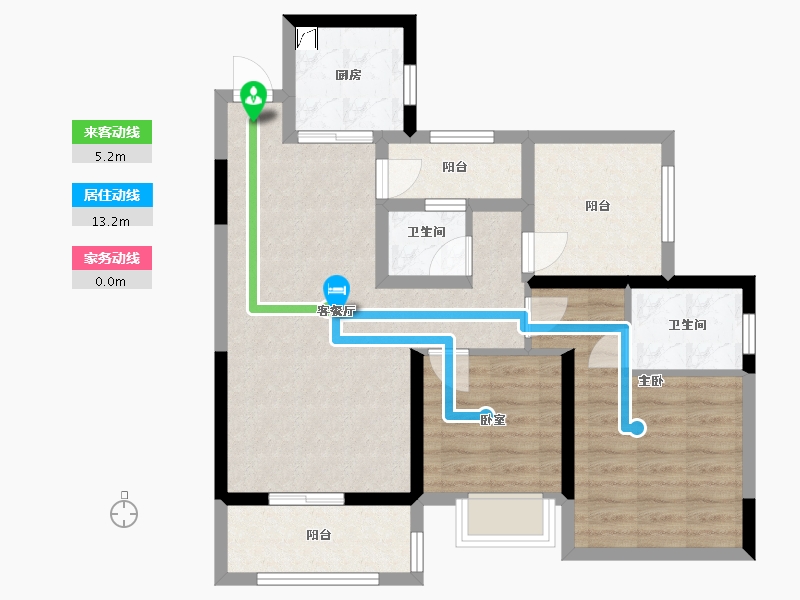 广东省-珠海市-华发又一城-74.00-户型库-动静线