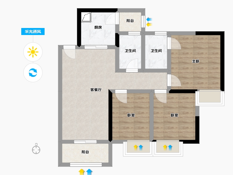 四川省-成都市-泰华锦城-77.00-户型库-采光通风