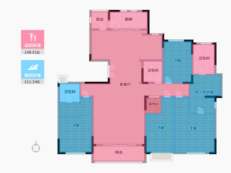 上海-上海市-绿宝锦庭-237.00-户型库-动静分区