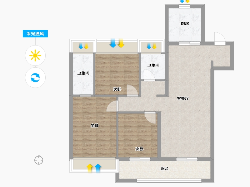 广东省-佛山市-招商悦府-120.00-户型库-采光通风