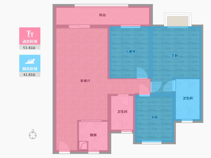 浙江省-丽水市-中梁·天辰锦园-91.90-户型库-动静分区