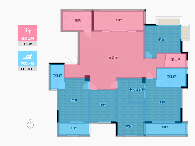 浙江省-嘉兴市-世合理想大地静安里·明德居-180.00-户型库-动静分区