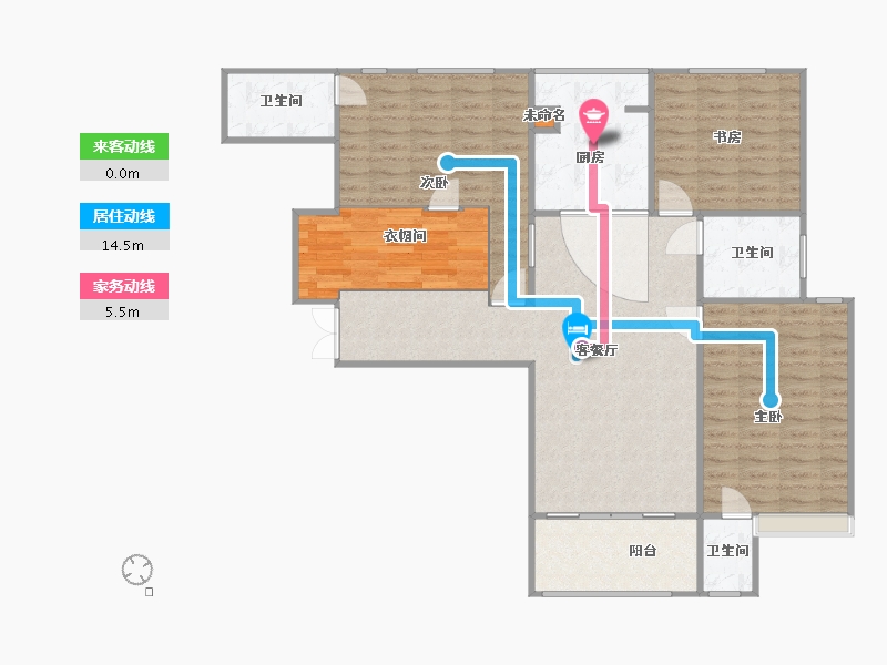 湖北省-孝感市-小区房-111.43-户型库-动静线