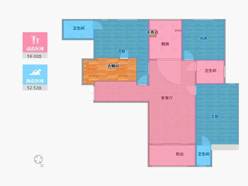 湖北省-孝感市-小区房-111.43-户型库-动静分区