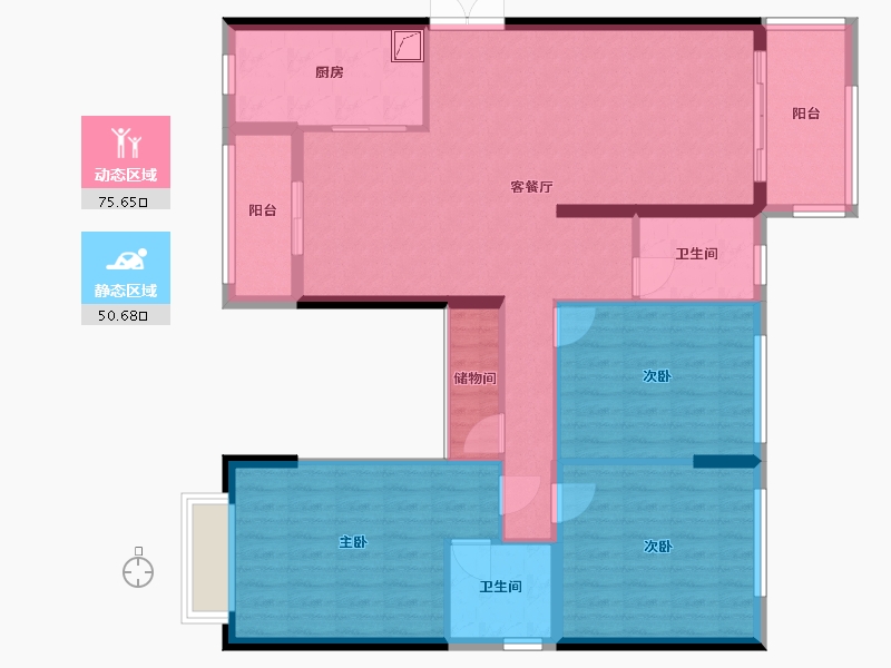 湖南省-株洲市-景秀家园-121.59-户型库-动静分区