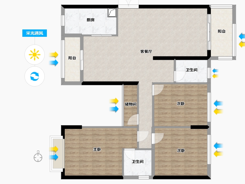 湖南省-株洲市-景秀家园-121.59-户型库-采光通风