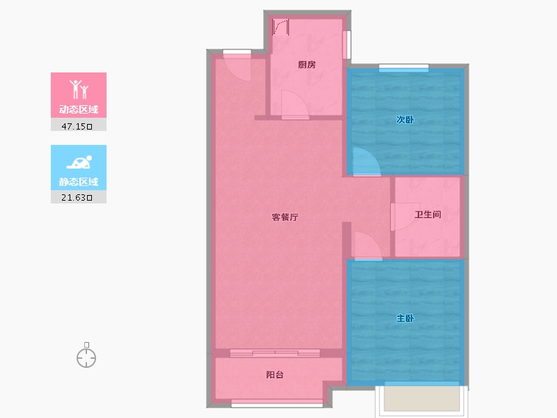 河北省-张家口市-半山苑3-71.00-户型库-动静分区