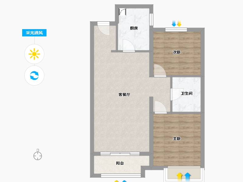 河北省-张家口市-半山苑3-71.00-户型库-采光通风