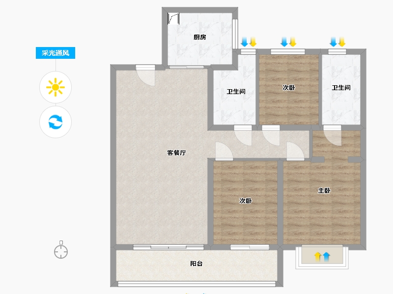 山东省-菏泽市-金府大院-97.00-户型库-采光通风