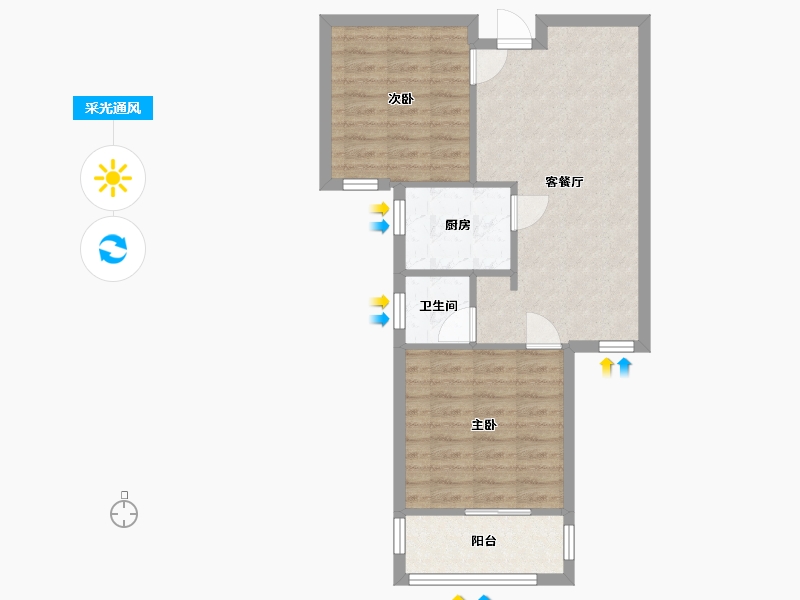 安徽省-合肥市-安粮城市广场-80.00-户型库-采光通风