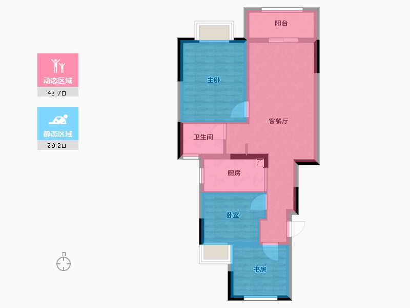 江苏省-南通市-崇明岛大爱城-62.00-户型库-动静分区