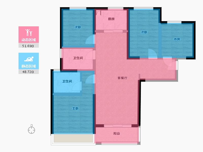 河南省-郑州市-裕华会园-108.20-户型库-动静分区