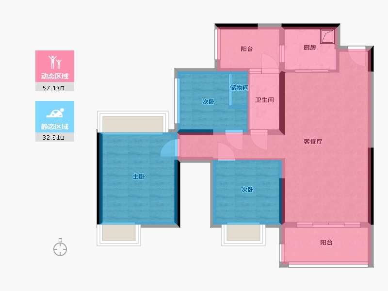 四川省-广元市-广元邦泰·天誉-76.23-户型库-动静分区