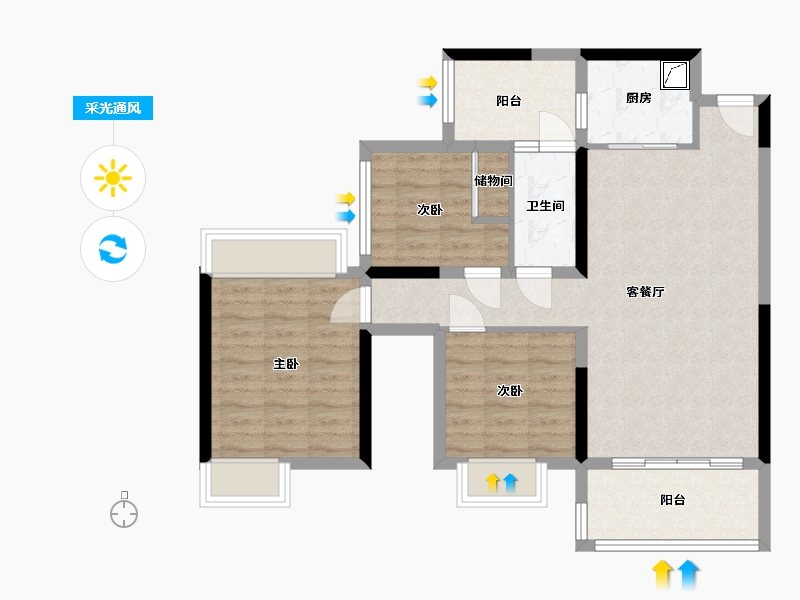 四川省-广元市-广元邦泰·天誉-76.23-户型库-采光通风