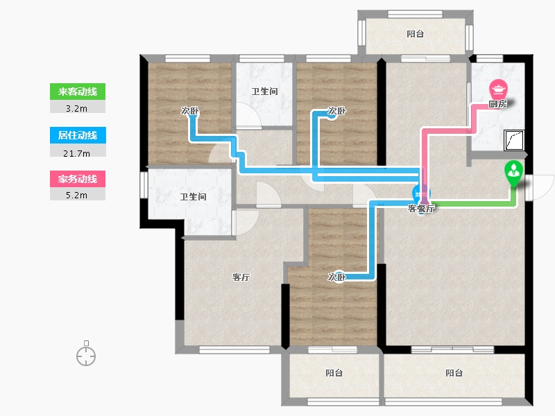 福建省-泉州市-安溪阳光城丽景湾一期-105.00-户型库-动静线