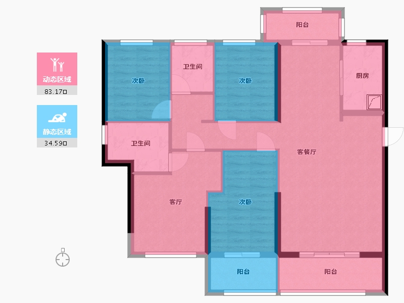 福建省-泉州市-安溪阳光城丽景湾一期-105.00-户型库-动静分区