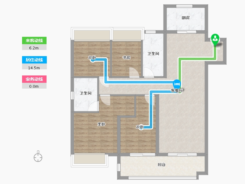 湖北省-神农架林区-神农壹号院-110.00-户型库-动静线