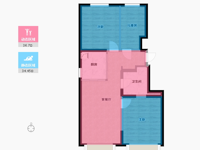 北京-北京市-万科城市之光东望二期-72.00-户型库-动静分区