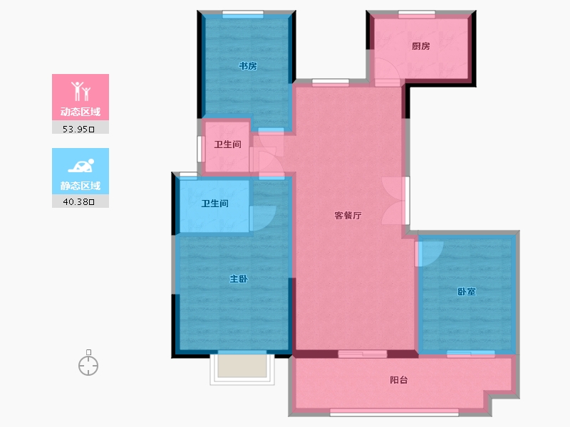 河南省-南阳市-邓州东正颐和府-89.00-户型库-动静分区