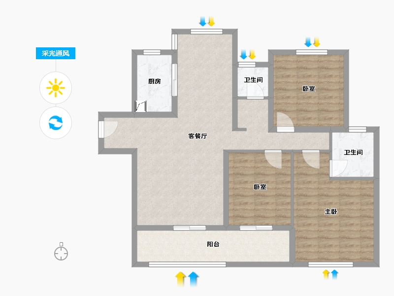 湖南省-常德市-三江新城-101.90-户型库-采光通风