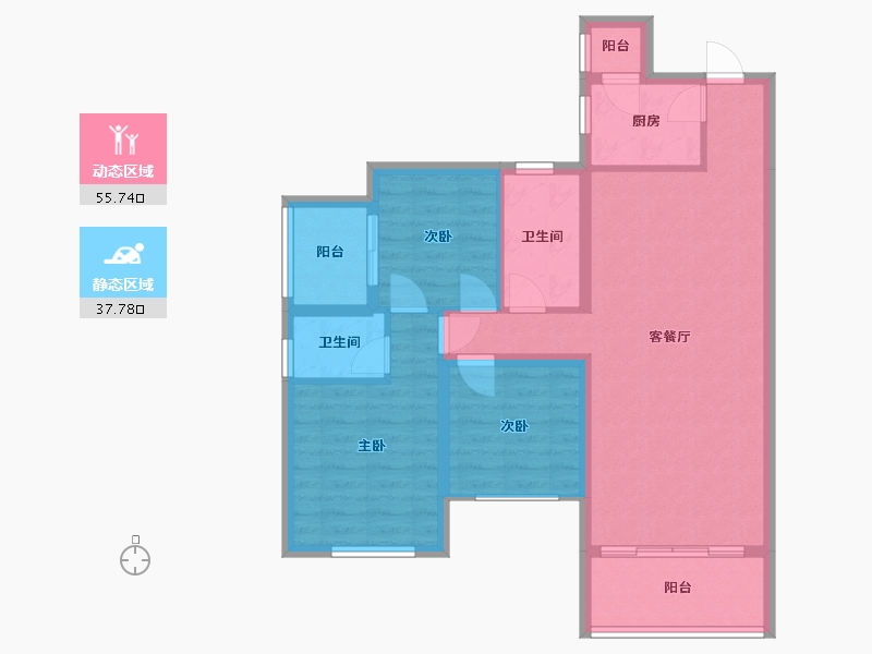 四川省-宜宾市-东城国际-101.00-户型库-动静分区