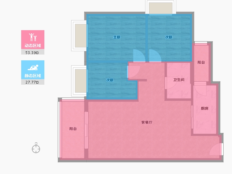 广东省-广州市-美林海岸花园-88.00-户型库-动静分区